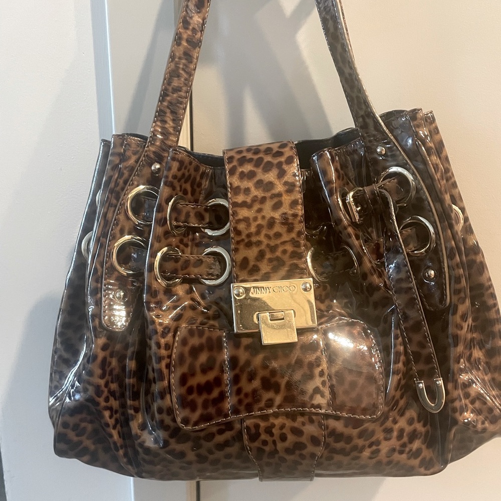 Jimmy Choo Bags | Jimmy Choo Leopard Print Riki Bag | Hardware Color:Gold